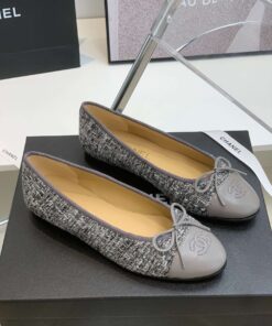 Chanel Ballet Flats Grey For Women - Image 9