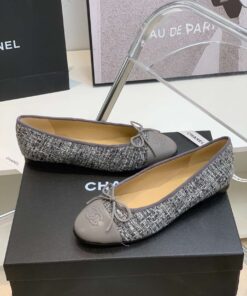 Chanel Ballet Flats Grey For Women - Image 10