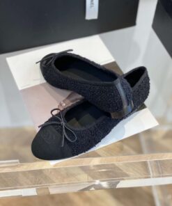 Chanel Ballet Flats Black For Women - Image 10