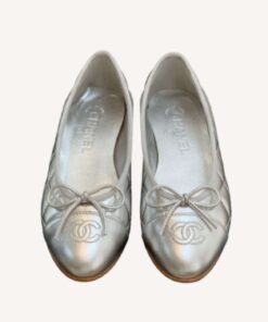 Chanel Ballet Flats in Silver For Women