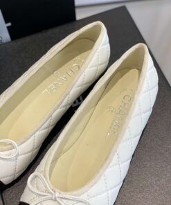 Chanel Ballet Flats White For Women - Image 7