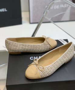 Chanel Ballet Flats Beige For Women - Image 5