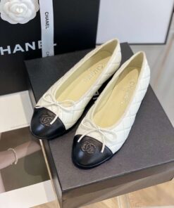 Chanel Ballet Flats White For Women - Image 8