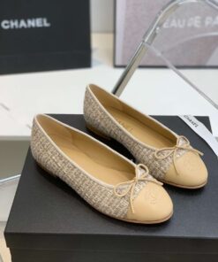 Chanel Ballet Flats Beige For Women - Image 6