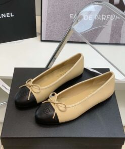 Chanel Ballet Flats Beige For Women - Image 4