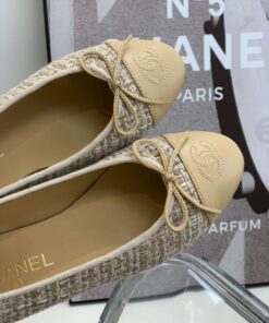Chanel Ballet Flats Beige For Women - Image 8