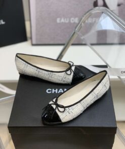 Chanel Ballet Flats White For Women - Image 8