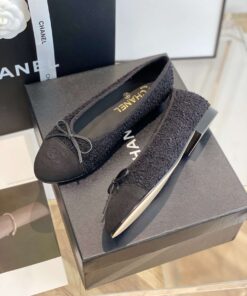 Chanel Ballet Flats Black For Women - Image 4