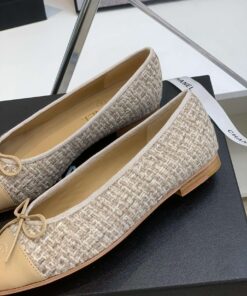 Chanel Ballet Flats Beige For Women - Image 9