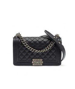 Chanel Boy Medium Crossbody Bag 9.8in/ 25cm Black Palladium Hardware For Women