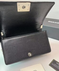 Chanel Boy Medium Crossbody Bag 9.8in/ 25cm Black Palladium Hardware For Women - Image 5