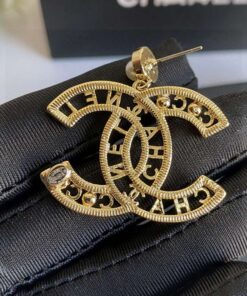 Alternative view of Chanel CC Letter Earrings Gold For Women