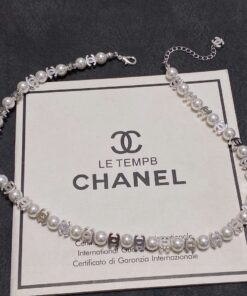 Chanel CC Pearl Necklace White For Women