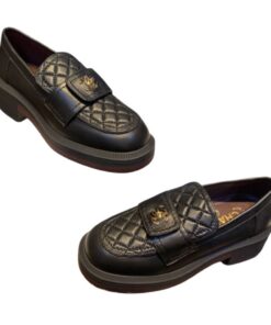 Chanel CC Turn-lock On Trap Heel Loafer Black For Women