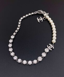 Chanel Chain Pearl Necklace White For Women