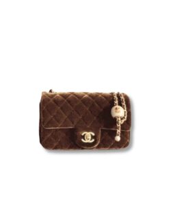 Chanel Classic Flap Bag Crossbody 7.9in/ 20cm Dark Brown Gold Hardware For Women