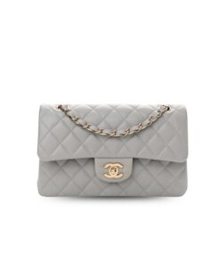 Chanel Classic Medium Crossbody Bag 10in/ 25.5cm Grey Gold Hardware For Women A01112