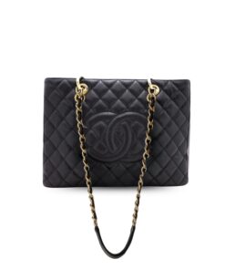 Chanel Classic Large Tote Bag 13.3in/ 34cm Black Gold Hardware For Women