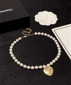 Alternative view of Chanel Double C Pearl Love Necklace White For Women