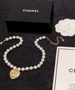 Chanel Double C Pearl Love Necklace White For Women