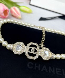 Alternative view of Chanel Geometric Square Pearl Necklace White For Women