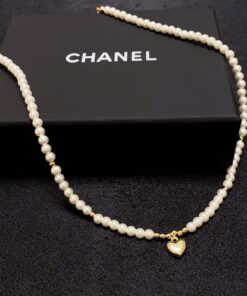 Alternative view of Chanel Heart Pearl Necklace White For Women