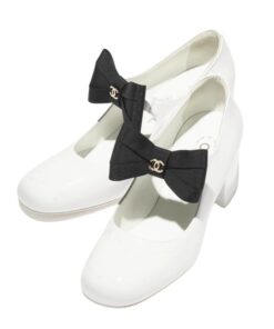 Chanel Mary Janes White And Black For Women- G45356 B15113 NT688