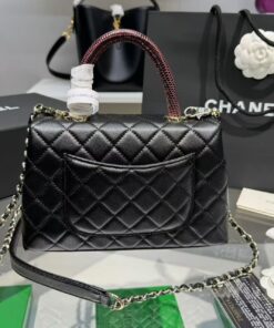 Chanel Flap Bag Medium Crossbody 9in/ 23cm Black Gold Hardware For Women A92990 - Image 3