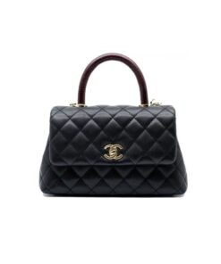 Chanel Flap Bag Medium Crossbody 9in/ 23cm Black Gold Hardware For Women A92990
