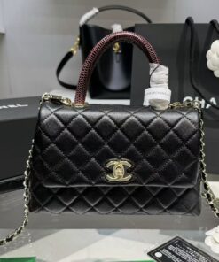 Alternative view of Chanel Flap Bag Medium Crossbody 9in/ 23cm Black Gold Hardware For Women A92990