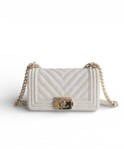Chanel Mini Boy Flapbag White For Women 5.9in/15cm