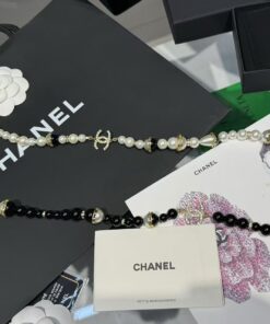 Alternative view of Chanel Pearl Long Necklace Gold Hardware For Women