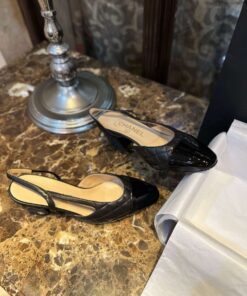 Chanel Patent Slingback Pumps Black For Women - Image 4