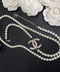 Alternative view of Chanel Pearl Letter Chain Necklace White For Women