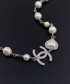 Chanel Pearl Love Necklace White For Women - Image 6
