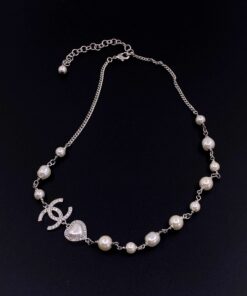 Alternative view of Chanel Pearl Love Necklace White For Women