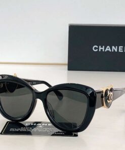 Chanel Plastic Sunglasses Black For Women