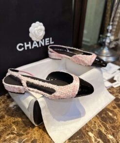 Alternative view of Chanel Sling Back Tweed Sandals Pink For Women