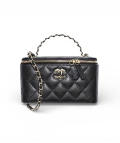 Chanel Small Vanity Case Black For Women 6.7in/17cm