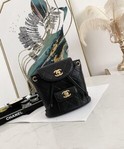 Alternative view of Chanel Small Vintage Duma Backpack 6.7in/ 17cm Black Gold Hardware For Women