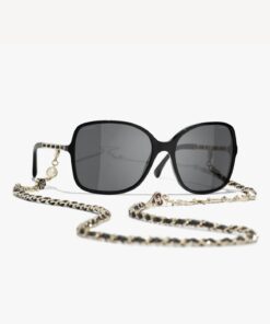 Chanel Square Sunglasses Black For Women A40911 X06074 S2214