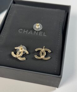 Chanel Stud Earrings Gold For Women - Image 4