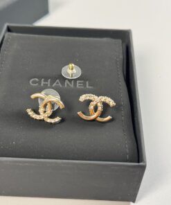 Chanel Stud Earrings Gold For Women - Image 5