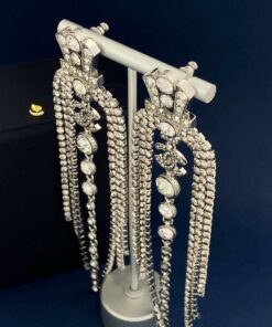 Chanel Tassel Claw Chain Earrings Silver For Women - Image 6