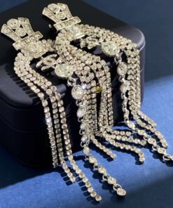 Alternative view of Chanel Tassel Claw Chain Earrings Silver For Women
