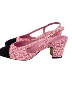 Alternative view of Chanel Woolen High Heel Slingback Sandals Pink For Women