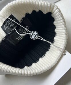 Chanel Beanie In Black & White - Image 4