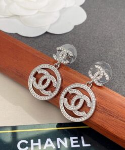 Alternative view of Chanel Circle Earrings Silver For Women