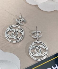 Chanel Circle Earrings Silver For Women - Image 4