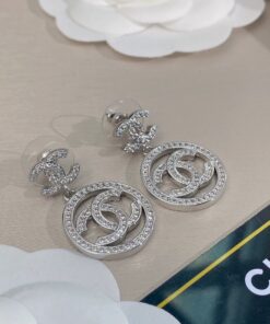 Chanel Circle Earrings Silver For Women - Image 7